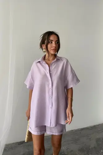 SHIRT - SHORTS SUIT - Purple - 4