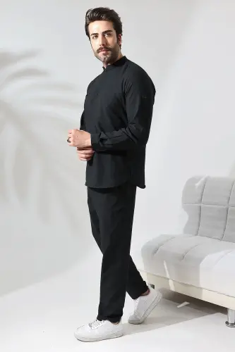 Shirt Suit - Black-Black - 1