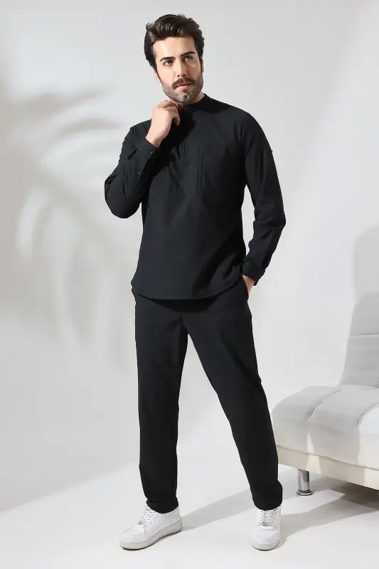 Shirt Suit - Black-Black - 2