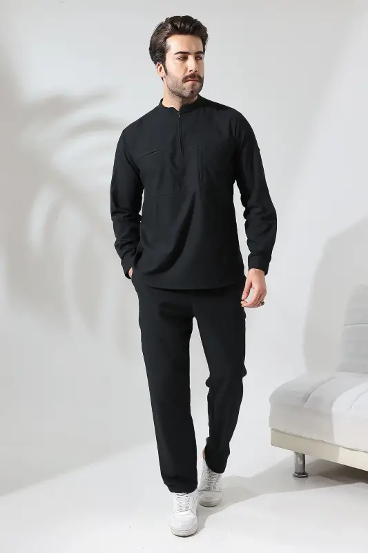 Shirt Suit - Black-Black - 4