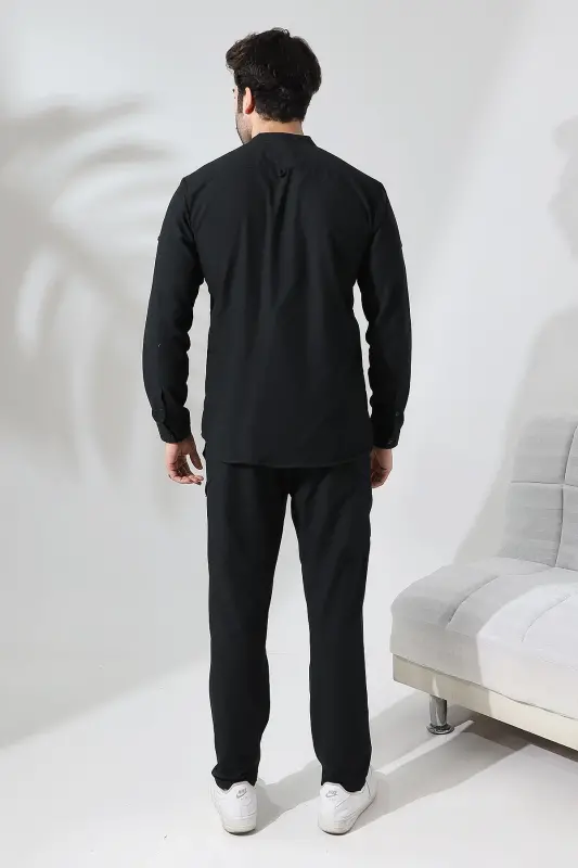 Shirt Suit - Black-Black - 5