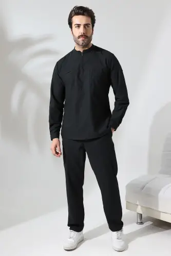 Shirt Suit - Black-Black - 6