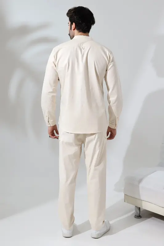 Shirt Suit - Cream-Cream 2 - 6