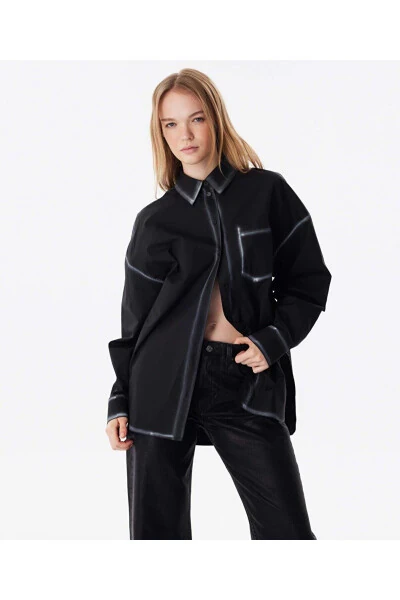 Shirt with contrasting hand-painted effect - TWIST