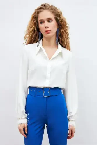 Shirt with Cuff Accessories - Ecru - SATEEN (1)