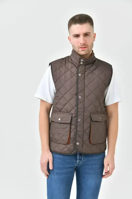 Shishirilgan Jilet Sumkali-jigarrang - HATAPOĞLU