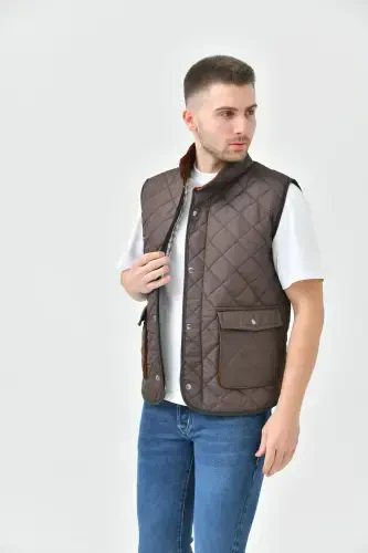 Shishirilgan Jilet Sumkali-jigarrang - 3