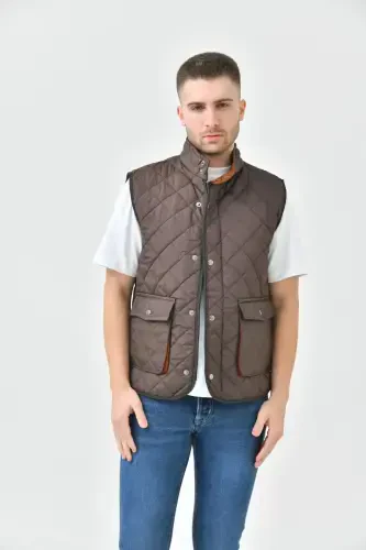 Shishirilgan Jilet Sumkali-jigarrang - 5