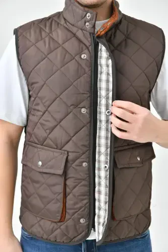 Shishirilgan Jilet Sumkali-jigarrang - 7