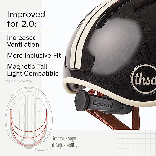 Шлем для взрослых Thousand Bike Helmet The Original Low Profile Retro Commuter Cycling Helmet Safety Certified for Bicycle Skateboard Road Bike Skating Roller Skates; для мужчин и женщин; Heritage Collection (средний) - 2