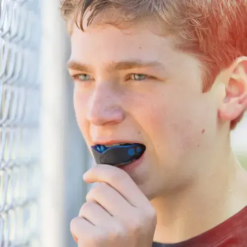 Shock Doctor Sport Gel Max Protective Mouth Guard for Football, Basketball, Hockey, Soccer, Youth, Blue and Black - 7