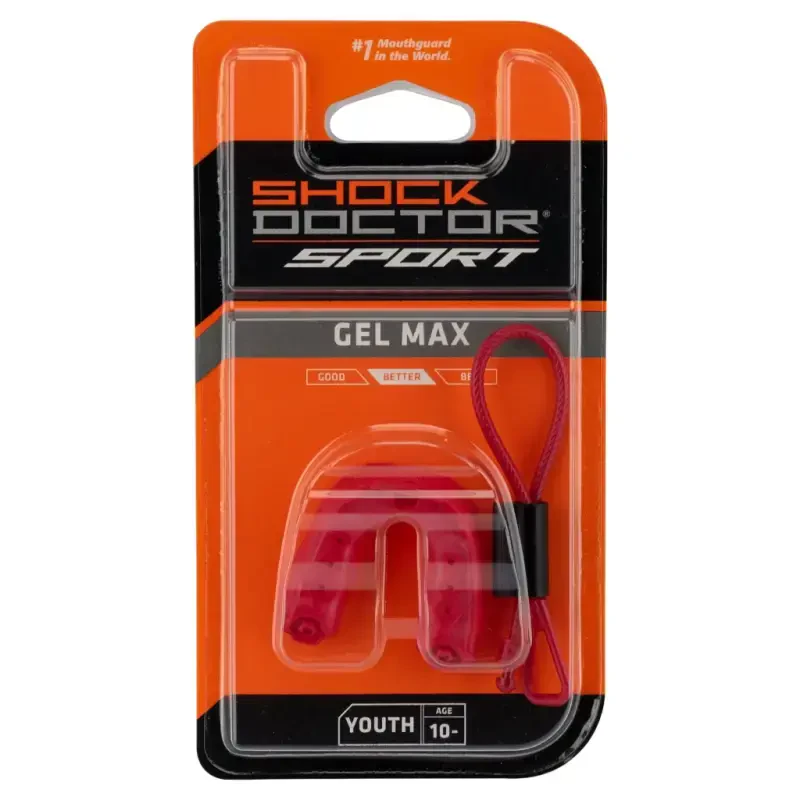 Shock Doctor Sport Gel Max Sports Himoya Og'iz Qopqog'i, Qora, Kattalar - 9