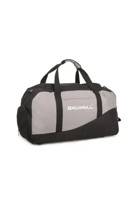 Shoe Compartment Sports Travel and Fitness Bag-Gray - 3