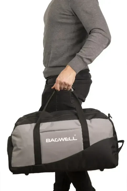 Shoe Compartment Sports Travel and Fitness Bag-Gray - 4