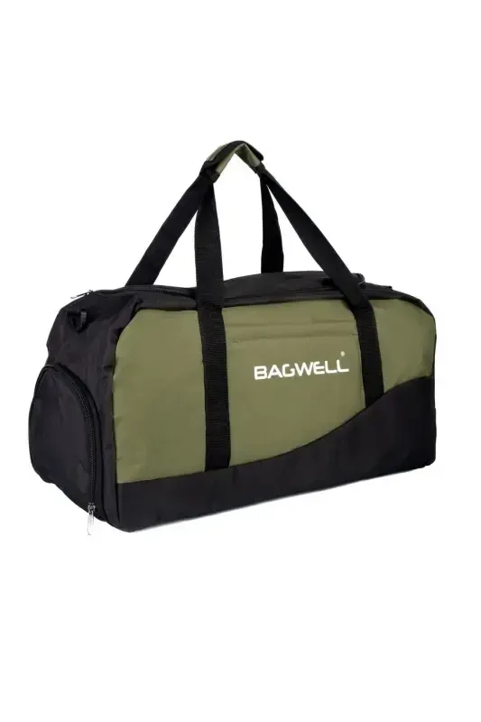 Shoe Compartment Sports Travel and Fitness Bag-Khaki - 3