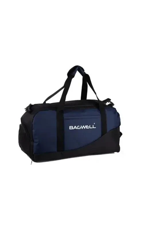 Shoe Compartment Sports Travel and Fitness Bag - Navy Blue - 3