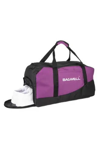 Shoe Compartment Sports Travel and Fitness Bag-Purple - 1