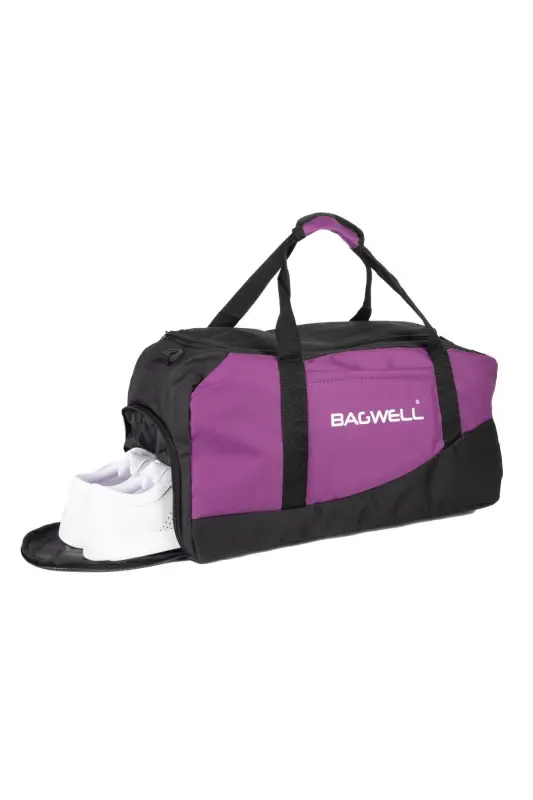 Shoe Compartment Sports Travel and Fitness Bag-Purple - BAGWELL