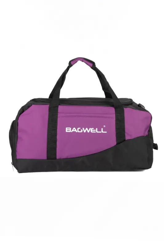 Shoe Compartment Sports Travel and Fitness Bag-Purple - 4