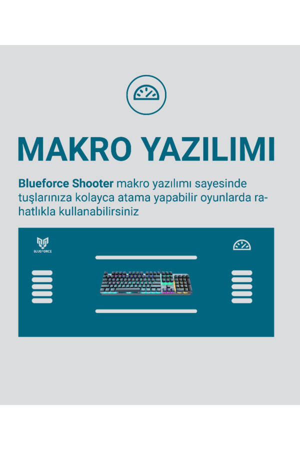 Shooter Rainbow Mekanik Oyuncu Klavyesi Red Switch Q Tr - 22