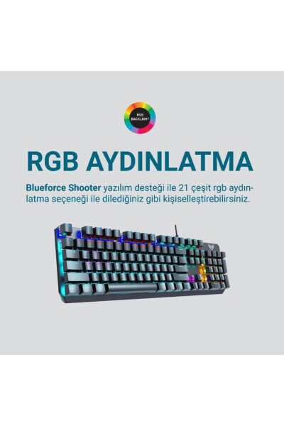 Shooter Rainbow Mexanik O'yinchi Klaviaturasi Qizil Switch Q Tr - 24