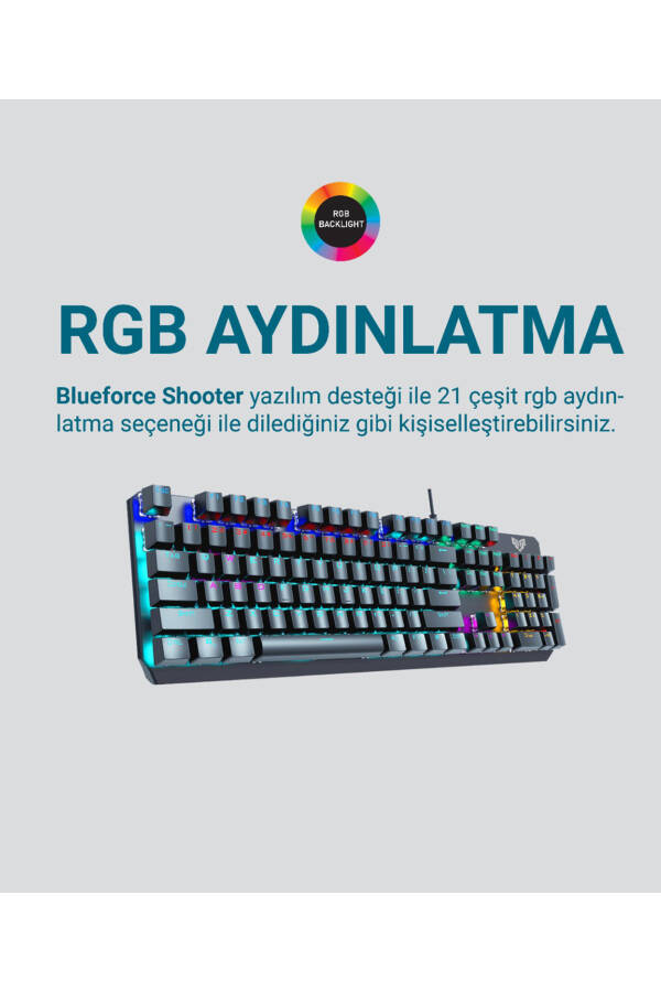 Shooter Rainbow Mexanik O'yinchi Klaviaturasi Qizil Switch Q Tr - 30