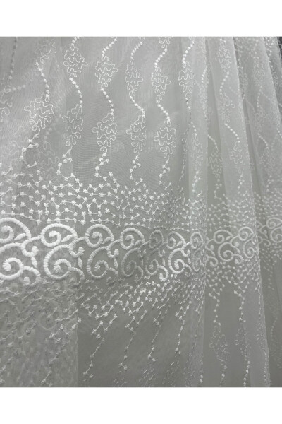 Short 605 Shimmer Marble Bottom Honeycomb Top Tulle Curtain Ironless 1 to 2 Layer Pleated - 13