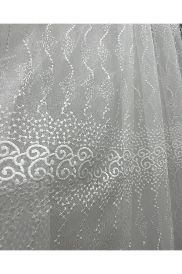 Short 605 Shimmer Marble Bottom Honeycomb Top Tulle Curtain Ironless 1 to 2 Layer Pleated - 13