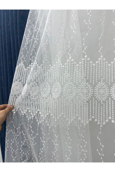 Short 623 Glitter Marble Bottom Honeycomb Top Sheer Curtain No Iron 1 to 2 Fold - 13