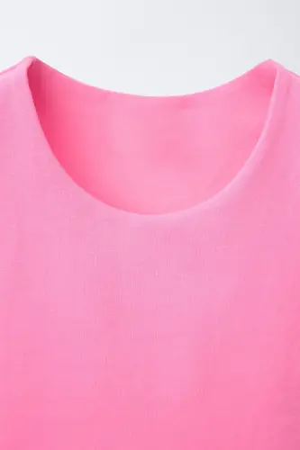 SHORT CAMISOLE TOP-Neon pink - 3