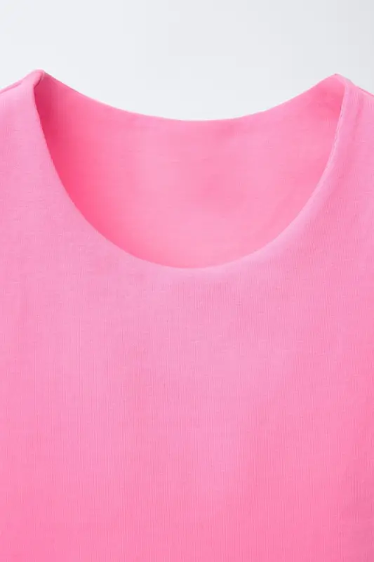 SHORT CAMISOLE TOP-Neon pink - 3