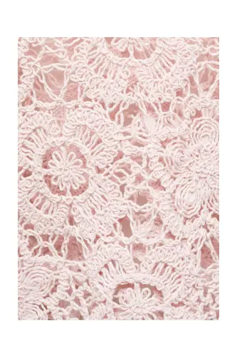 Short crochet sweater-Pastel Pink - 4