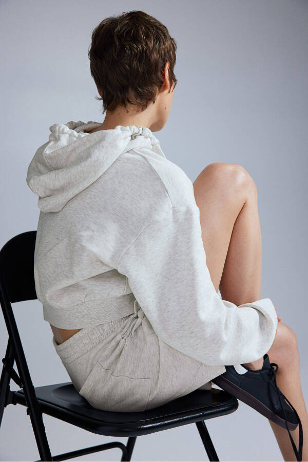 Short Hooded Zip-Up Top - 8