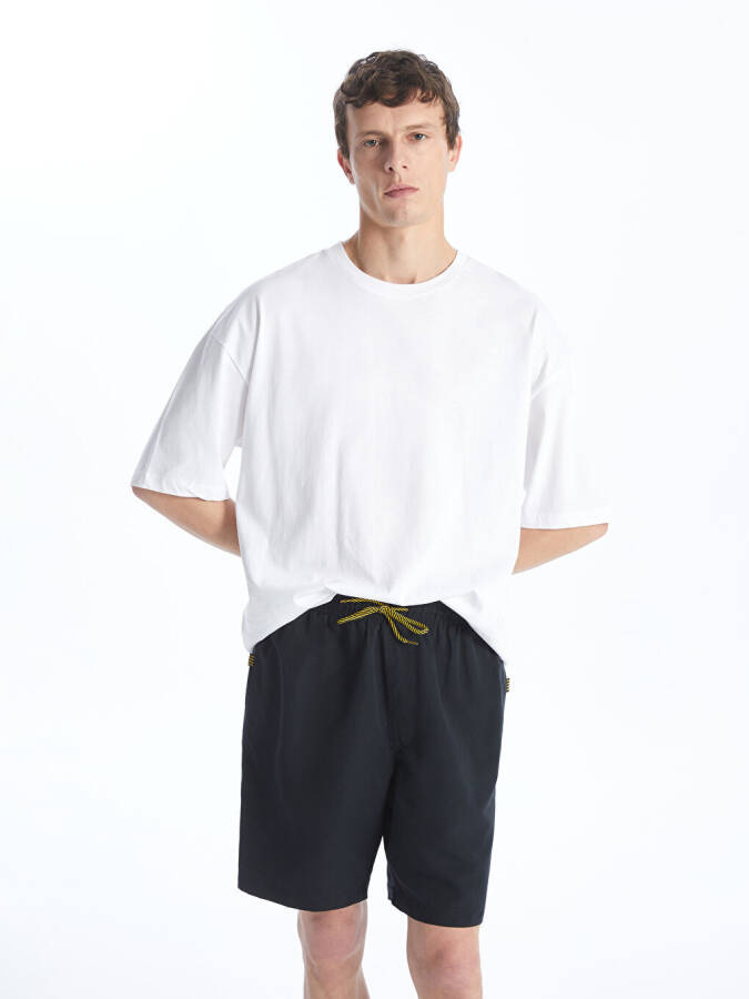 Short Length Basic Men's Swim Shorts-Anthracite - 1