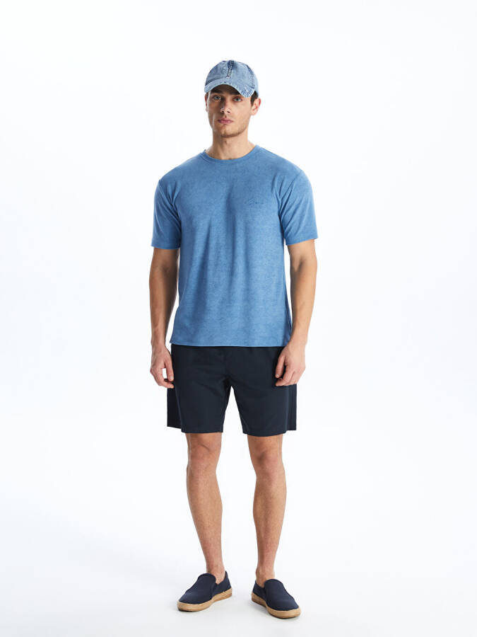 Short Length Basic Men's Swim Shorts-Navy Blue - 2