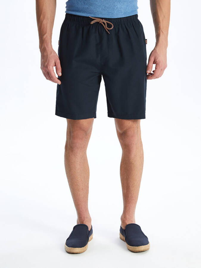 Short Length Basic Men's Swim Shorts-Navy Blue - 4