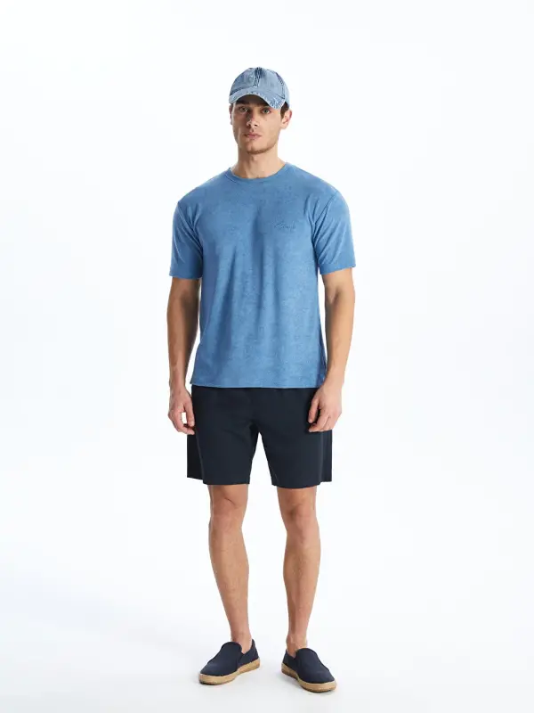 Short Length Basic Men's Swim Shorts-Navy Blue - 2