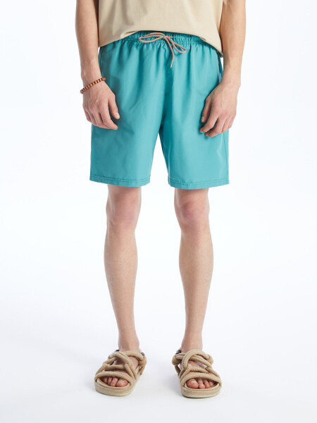 Short Length Basic Men's Swim Shorts - Turquoise - 3