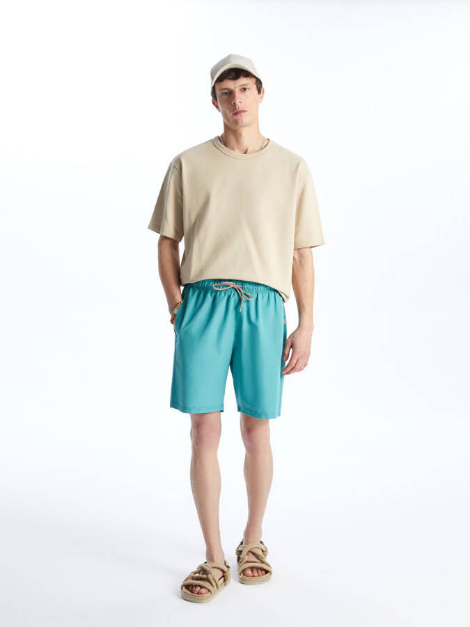Short Length Basic Men's Swim Shorts - Turquoise - 1