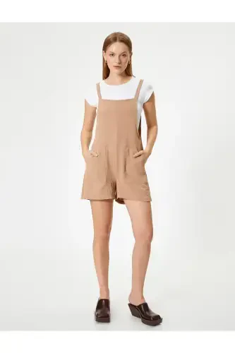 Short Salopet Cepli-Ochiq Jigarrang - 3