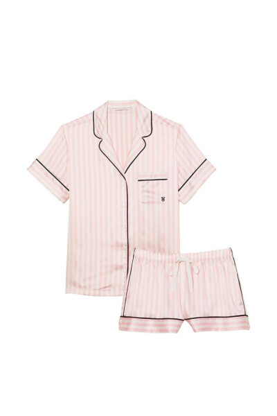 Short Satin Pajama Set - 4