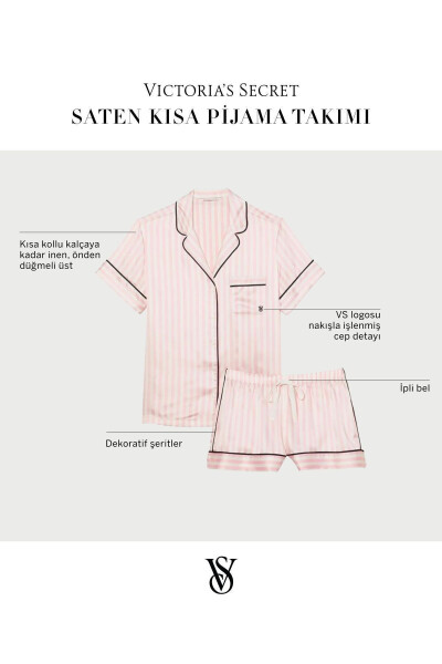 Short Satin Pajama Set - 6