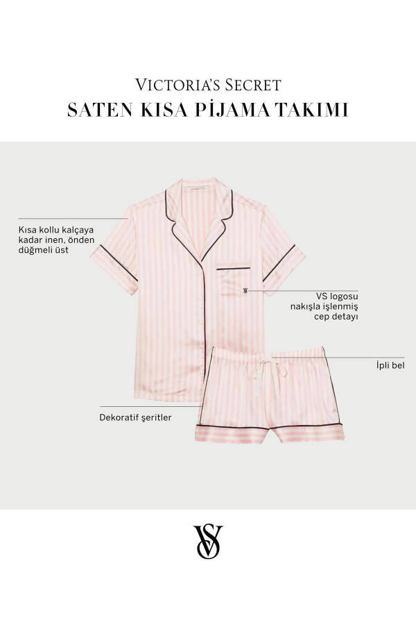 Short Satin Pajama Set - 3