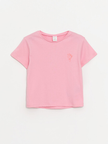 Short Sleeve Baby Girl T-Shirt with Bike Neck Print - 7