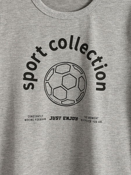 Short Sleeve Boy's T-shirt with Bike Print and Crew Neck - 4