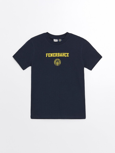 Short Sleeve Boys T-Shirt with Fenerbahce Print and Bicycle Collar - 3