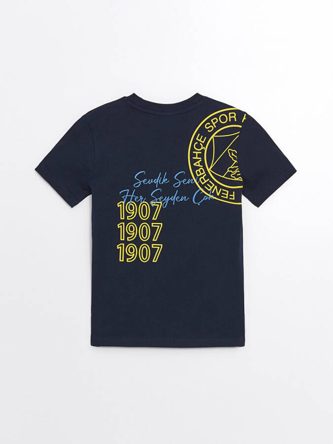 Short Sleeve Boys T-Shirt with Fenerbahce Print and Bicycle Collar - 4