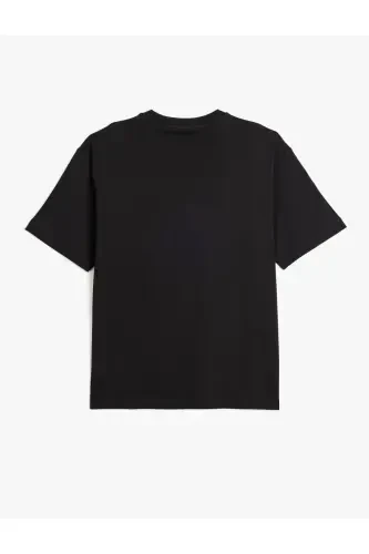 Short Sleeve Cotton Crew Neck Basic Oversize Tee - KOTON (1)