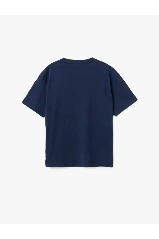 Short Sleeve Cotton Crew Neck Basic Oversize Tee - 2