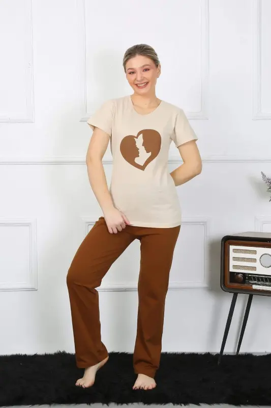 Short Sleeve Cotton Pajama Set 4209 - 12